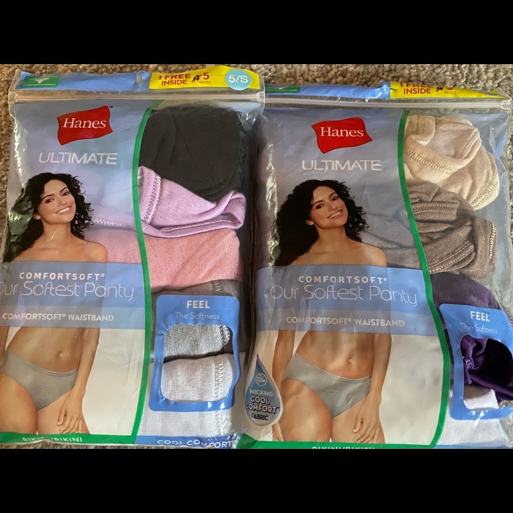 9 pair Hanes bikini panties- size 5 Small